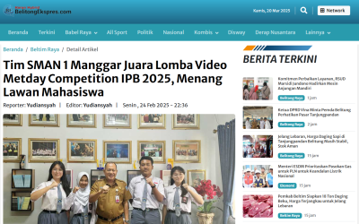 Tim SMAN 1 Manggar Juara Lomba Video Metday Competition IPB 2025, Menang Lawan Mahasiswa
