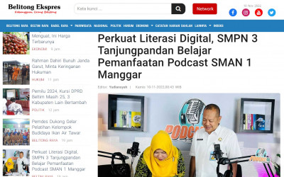 Perkuat Literasi Digital, SMPN 3 Tanjungpandan Belajar Pemanfaatan Podcast SMAN 1 Manggar