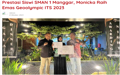 Prestasi Siswi SMAN 1 Manggar, Monicka Raih Emas Geoolympic ITS 2023