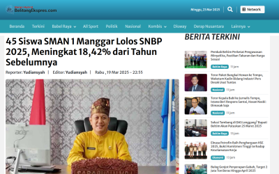 45 Siswa SMAN 1 Manggar Lolos SNBP 2025, Meningkat 18,42?ri Tahun Sebelumnya