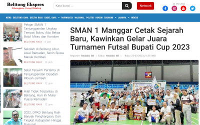 SMAN 1 Manggar Cetak Sejarah Baru, Kawinkan Gelar Juara Turnamen Futsal Bupati Cup 2023