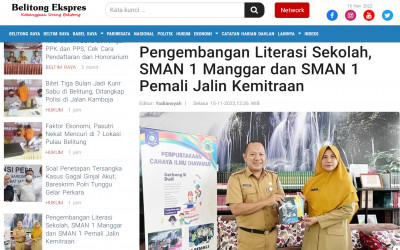 Pengembangan Literasi Sekolah, SMAN 1 Manggar dan SMAN 1 Pemali Jalin Kemitraan