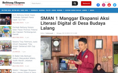 SMAN 1 Manggar Ekspansi Aksi Literasi Digital di Desa Budaya Lalang