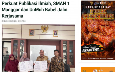 Perkuat Publikasi Ilmiah, SMAN 1 Manggar dan UnMuh Babel Jalin Kerjasama